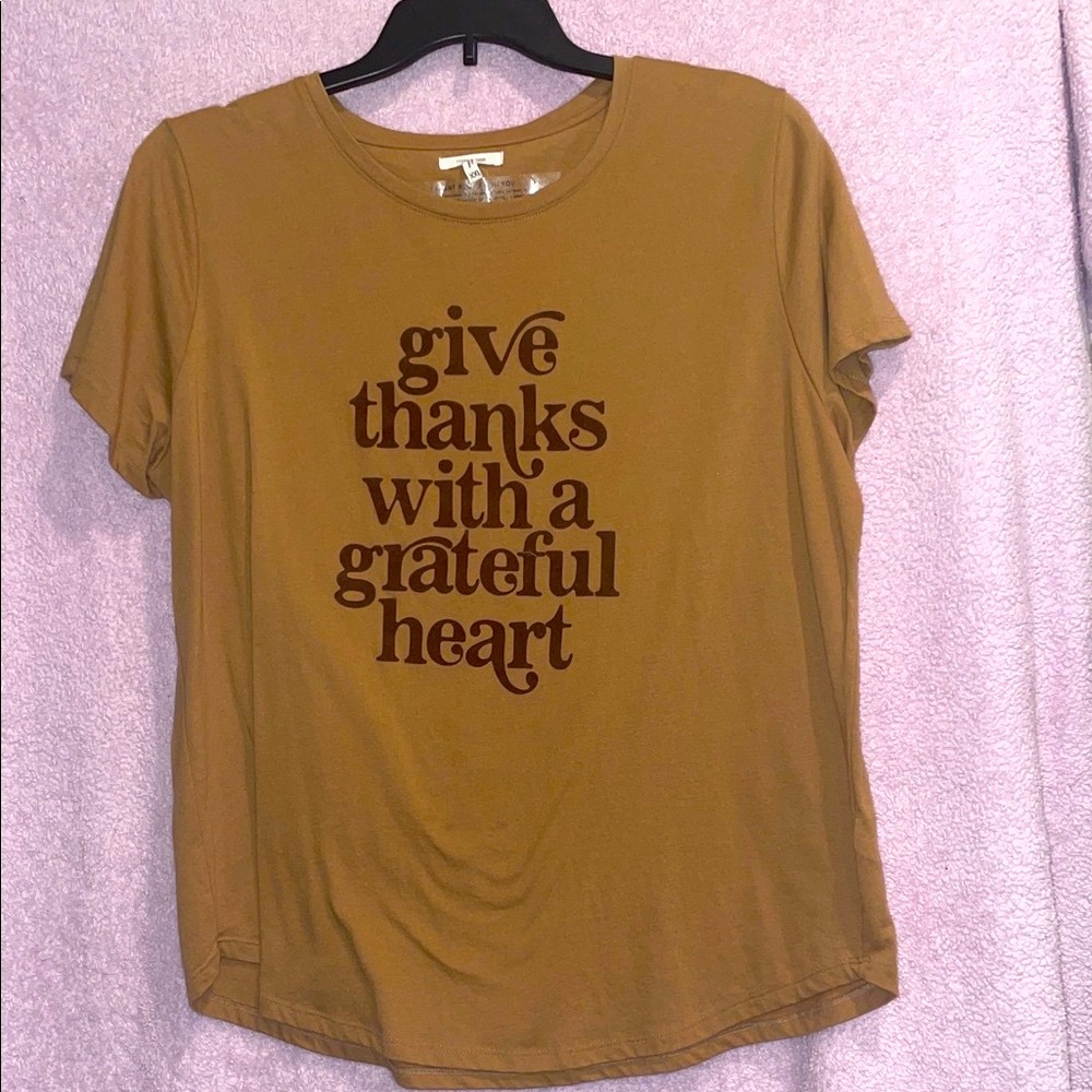 Maurices Brown Graphic Tee - 'Give Thanks'